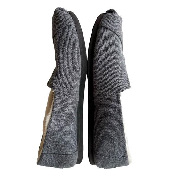 Toms Reindeer Embroidered Faux-Fur Lined Cozy Alpargata Cloudbound in Grey, Sz 7 - Picture 9 of 10